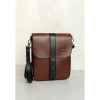 Чоловіча шкіряна сумка Mini Bag коричнево-чорна TW-Mini-bag-m-kon-black-ksr