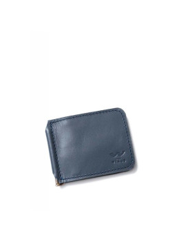 Кожаный зажим для денег синий TW-MoneyClip-dark-blue