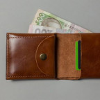 Кожаный кошелек Mini с монетницей светло-коричневый TW-PM-1-1-kon-ksr - Фото № 101