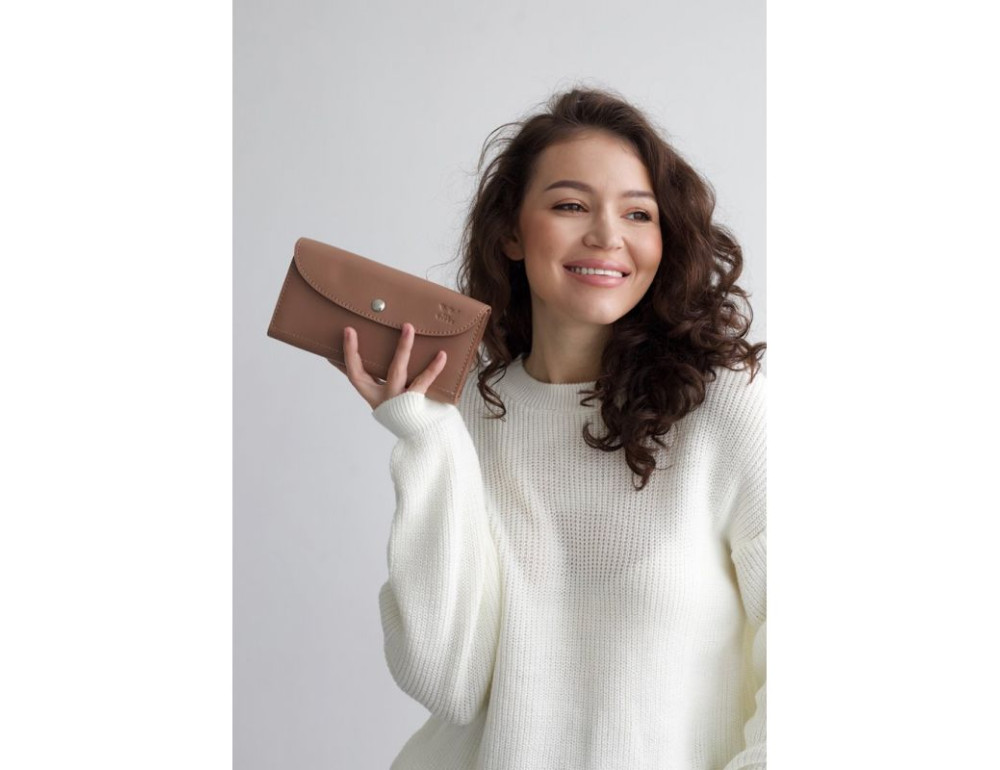 Кожаный кошелек Smart Wallet карамель краст TW-Smart-caramel - Фото № 2