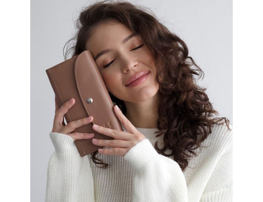 Кожаный кошелек Smart Wallet карамель краст TW-Smart-caramel - Фото № 5