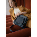 Жіноча шкіряна сумка Stella темно-синя TW-Stella-dark-blue - Фотографія № 100