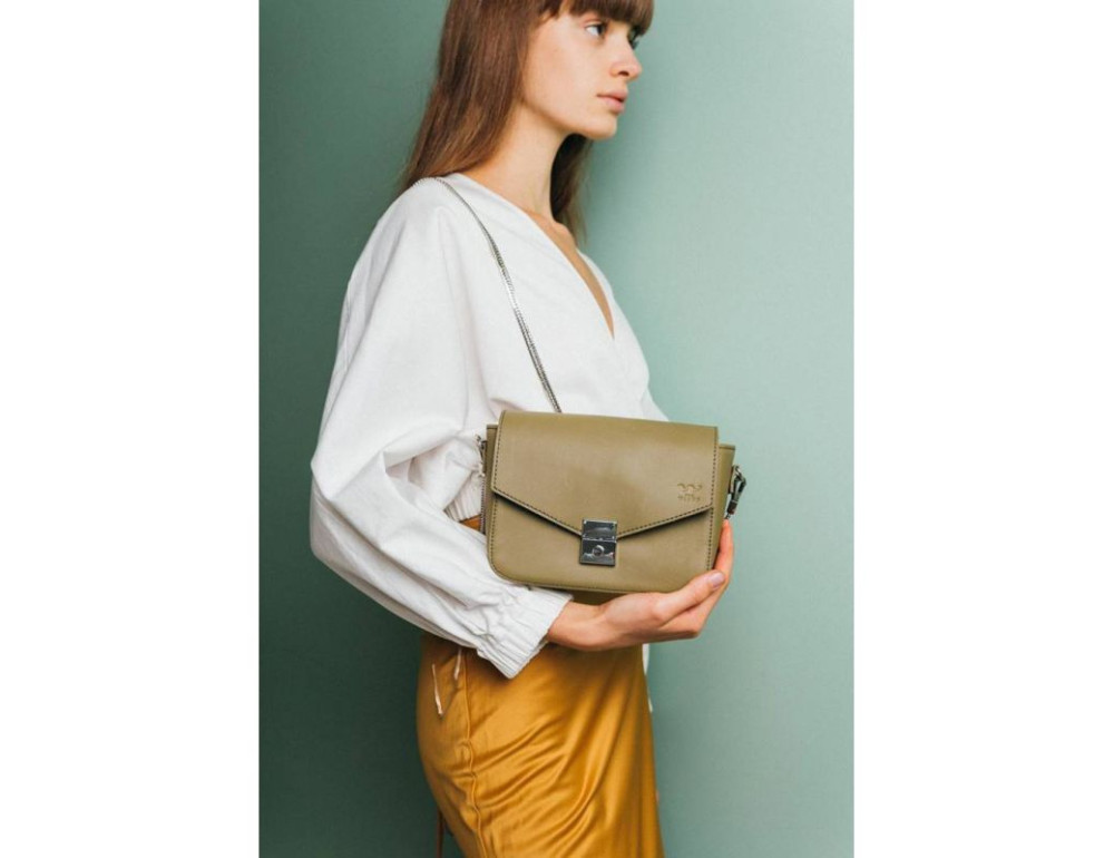 Женская кожаная сумочка Yoko оливковая TW-Yoko-olive - Фото № 3