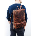 Чоловічий шкіряний рюкзак для ноутбука 17" Newery N1023KTC, коричневий - Фотографія № 101