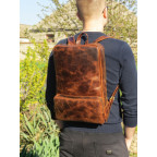 Чоловічий шкіряний рюкзак для ноутбука 17" Newery N1023KTC, коричневий - Фотографія № 110