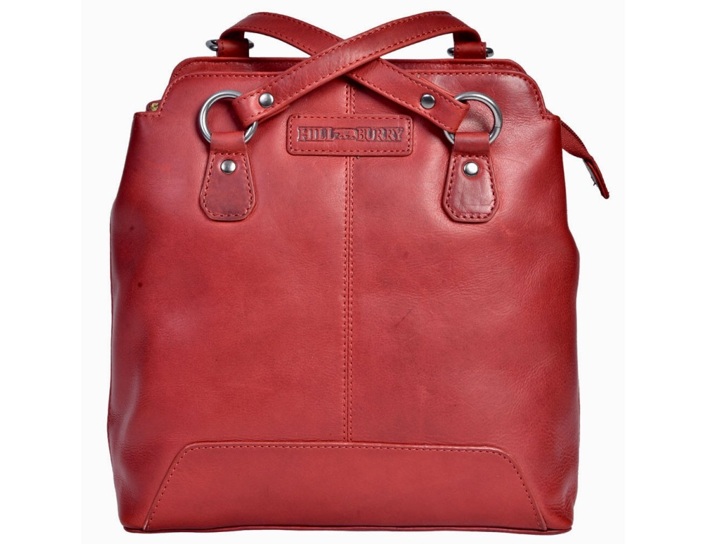 Сумка-рюкзак шкіряна Hill Burry HB4065 Red - Фотографія № 3