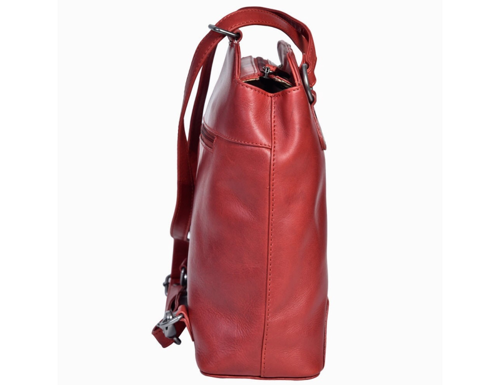 Сумка-рюкзак шкіряна Hill Burry HB4065 Red - Фотографія № 4