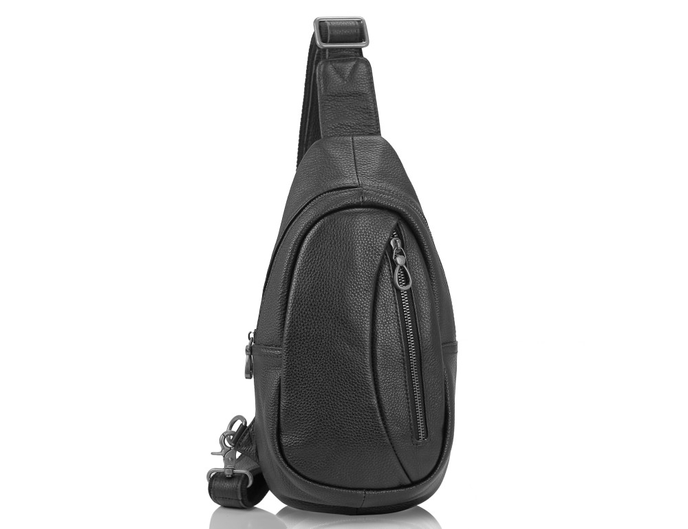 Сумка-слинг черная мужская Tiding Bag 10030A - Фото № 4