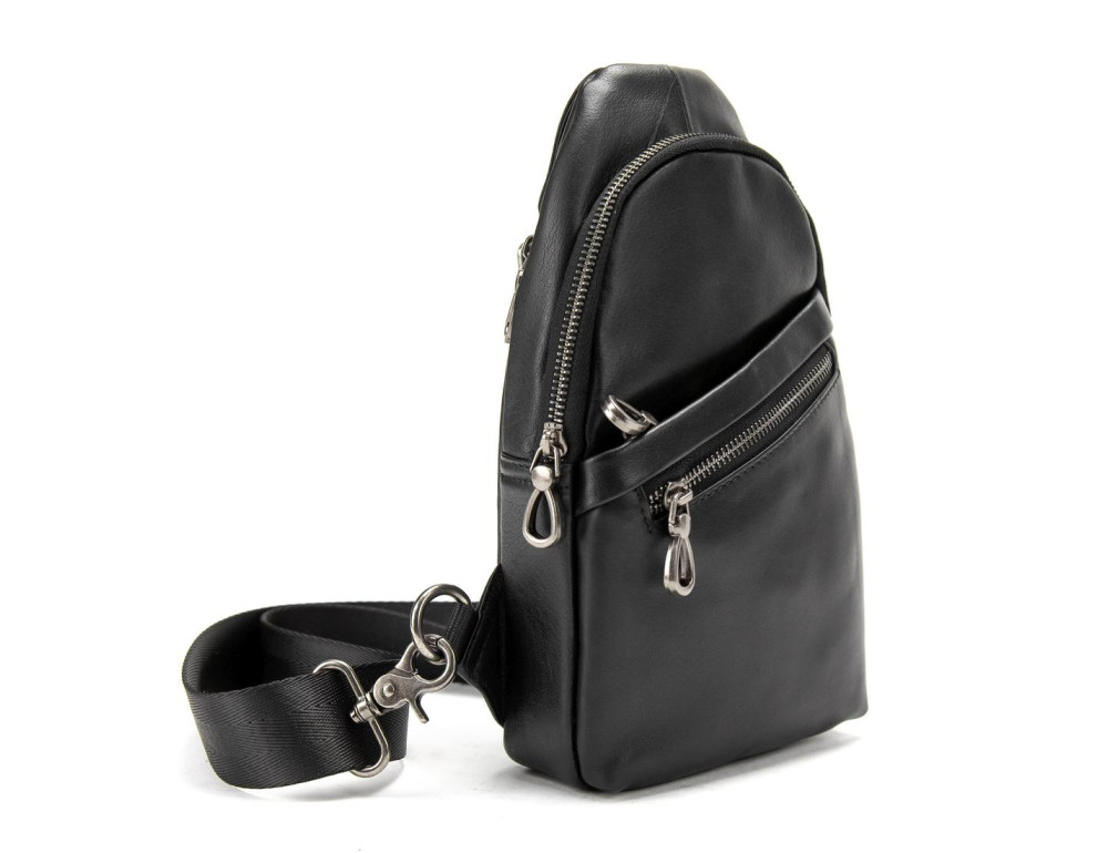 Сумка-слинг черная мужская Tiding Bag 10031A - Фото № 3