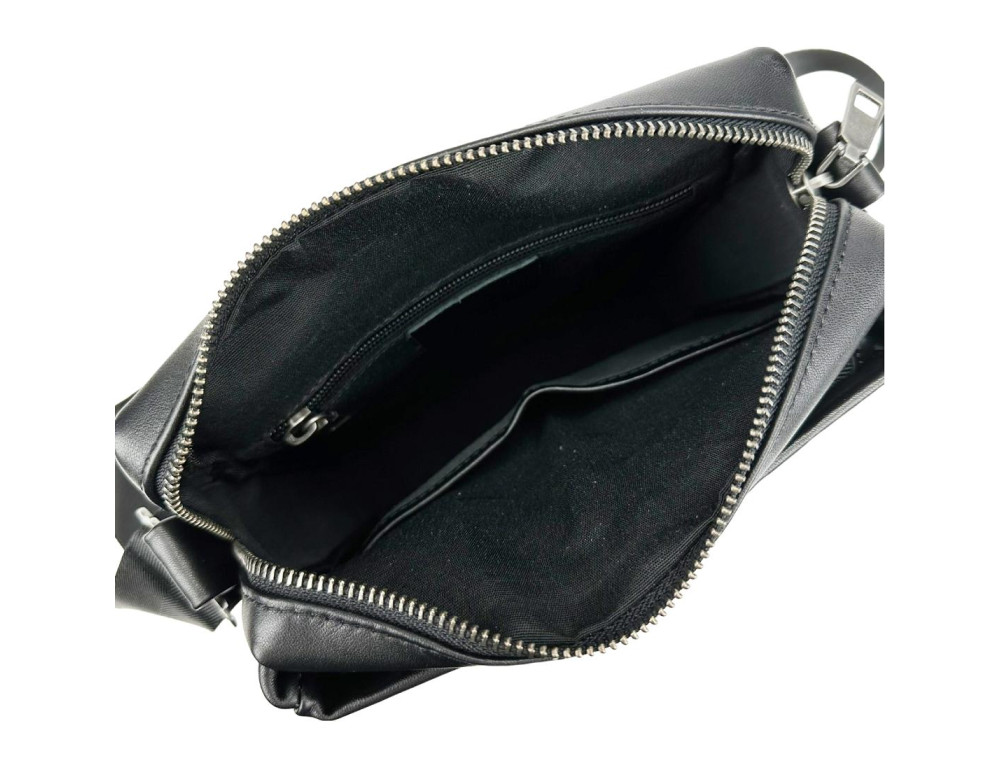 Сумка чоловіча шкіряна чорна Tiding Bag 1007A - Фотографія № 2