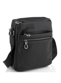 Сумка чоловіча шкіряна чорна Tiding Bag 1007A