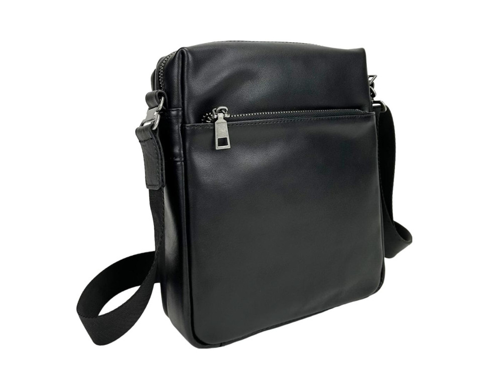 Сумка чоловіча шкіряна чорна Tiding Bag 1007A - Фотографія № 4