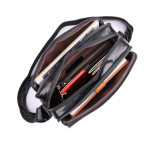 Стильная мужская кожаная сумка через плечо черная Tiding Bag 1026A - Фото № 101