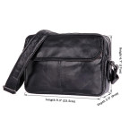 Стильная мужская кожаная сумка через плечо черная Tiding Bag 1026A - Фото № 102