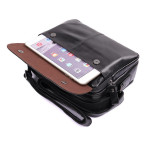 Стильная мужская кожаная сумка через плечо черная Tiding Bag 1026A - Фото № 103