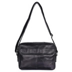 Стильная мужская кожаная сумка через плечо черная Tiding Bag 1026A - Фото № 105