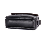Стильная мужская кожаная сумка через плечо черная Tiding Bag 1026A - Фото № 106