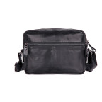 Стильная мужская кожаная сумка через плечо черная Tiding Bag 1026A - Фото № 107