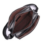 Стильная мужская кожаная сумка через плечо черная Tiding Bag 1026A - Фото № 109