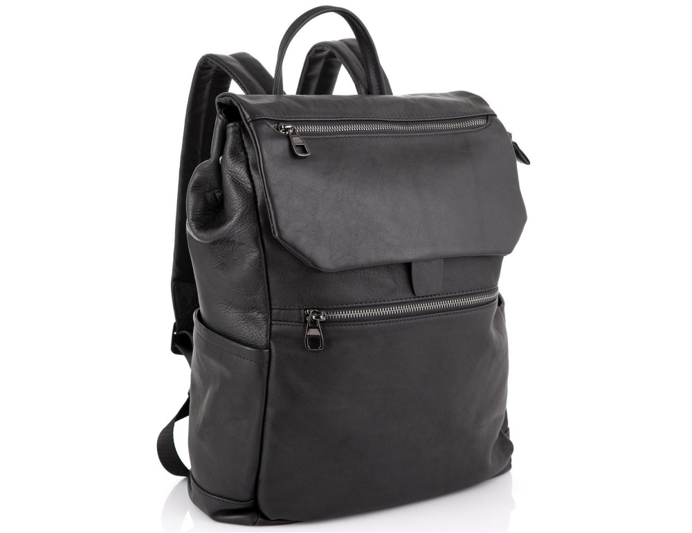 Чоловічий шкіряний чорний рюкзак Tiding Bag 303A - Фотографія № 1 Чоловічий шкіряний чорний рюкзак Tiding Bag 303A - Фотографія № 1