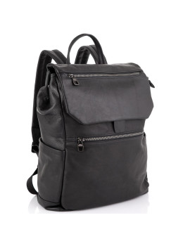 Чоловічий шкіряний чорний рюкзак Tiding Bag 303A