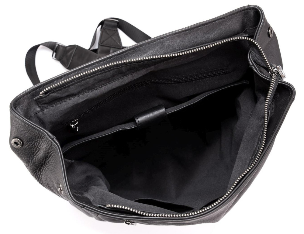 Чоловічий шкіряний чорний рюкзак Tiding Bag 303A - Фотографія № 4