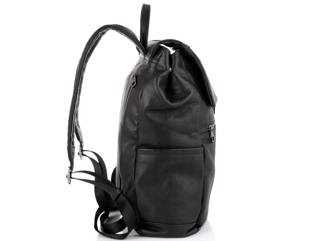 Чоловічий шкіряний чорний рюкзак Tiding Bag 303A - Фотографія № 5