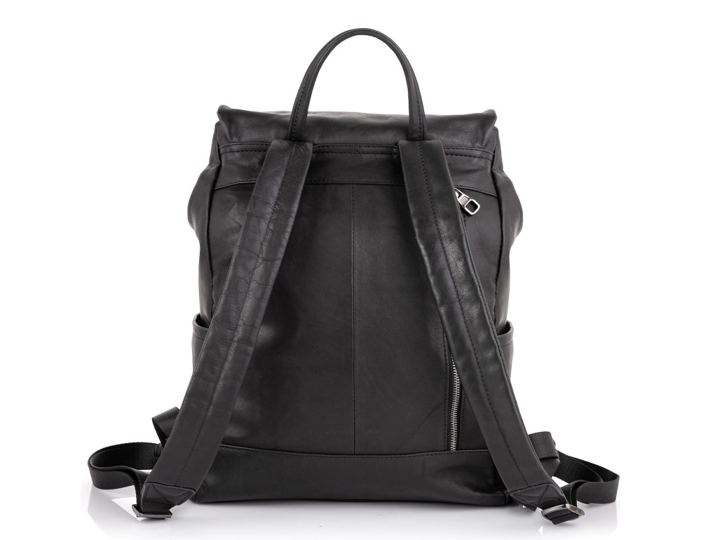 Чоловічий шкіряний чорний рюкзак Tiding Bag 303A - Фотографія № 6