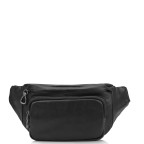Чёрная кожаная бананка мужская Tiding Bag 310A - Фото № 103