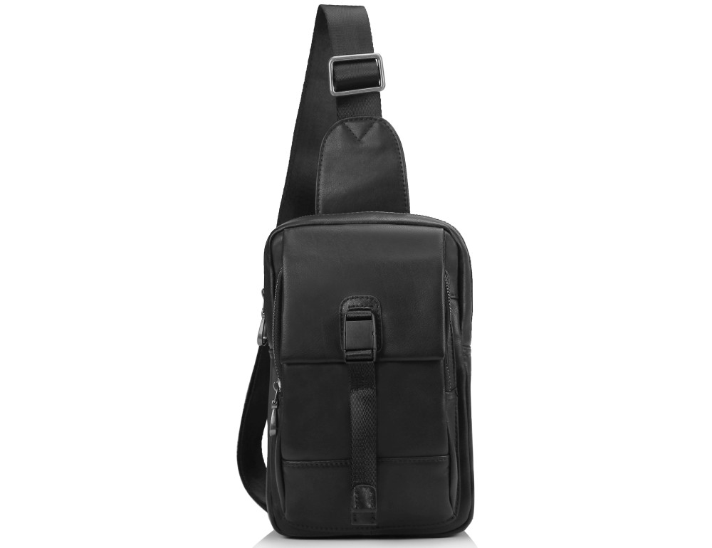 Сумка-слинг черная мужская Tiding Bag 312A - Фото № 5