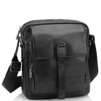 Чоловіча шкіряна сумка через плече чорна Tiding Bag 316A - Фотографія № 100