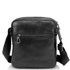 Чоловіча шкіряна сумка через плече чорна Tiding Bag 316A - Фотографія № 103