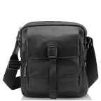 Чоловіча шкіряна сумка через плече чорна Tiding Bag 316A - Фотографія № 105