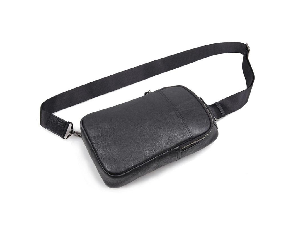 Сумка на грудь мужская кожаная слинг Tiding Bag 4001A - Фото № 2