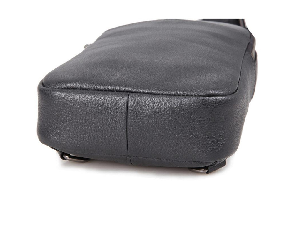 Сумка на грудь мужская кожаная слинг Tiding Bag 4001A - Фото № 4