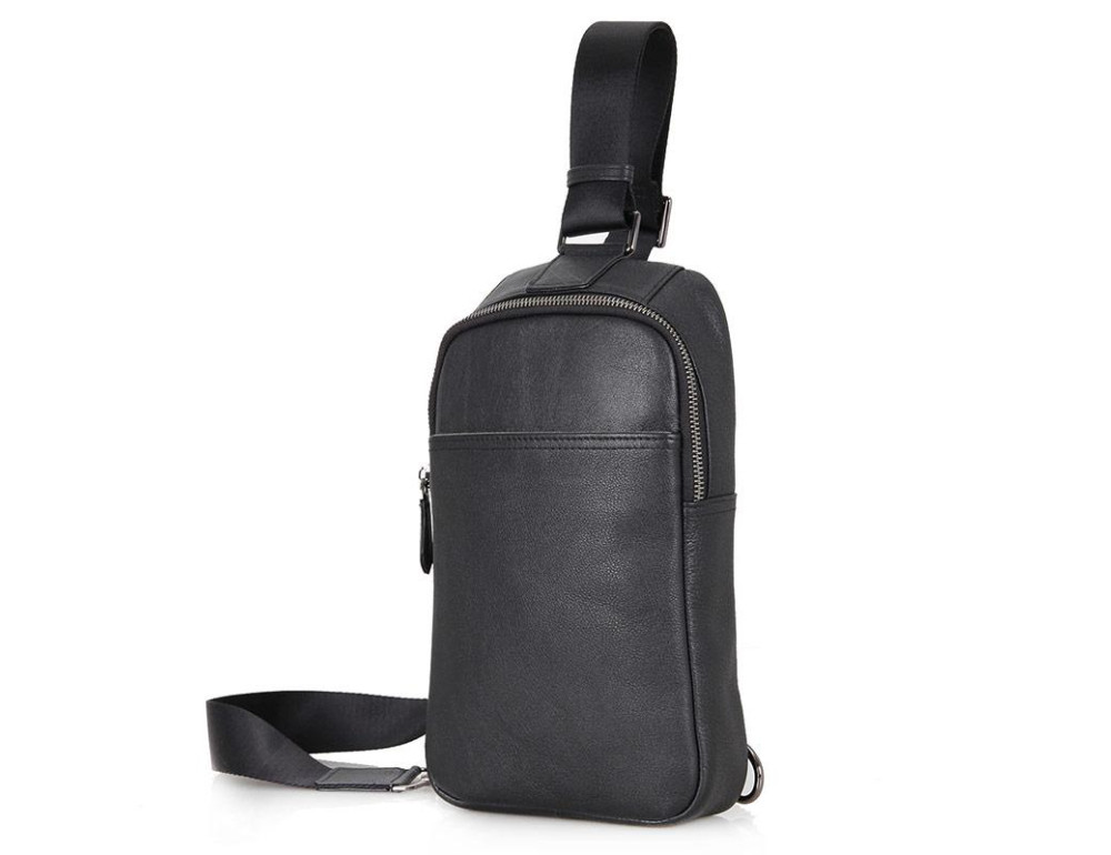 Сумка на грудь мужская кожаная слинг Tiding Bag 4001A - Фото № 8