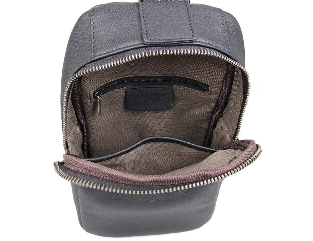 Сумка на грудь мужская кожаная слинг Tiding Bag 4001A - Фото № 9