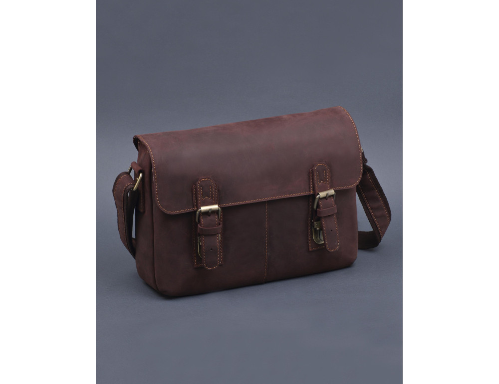 Месенджер чоловічий шкіряний через плече crazy horse Tiding Bag 6002B-1 - Фотографія № 2