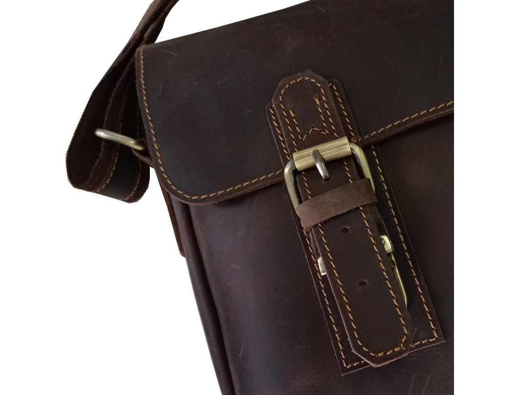 Месенджер чоловічий шкіряний через плече crazy horse Tiding Bag 6002B-1 - Фотографія № 3