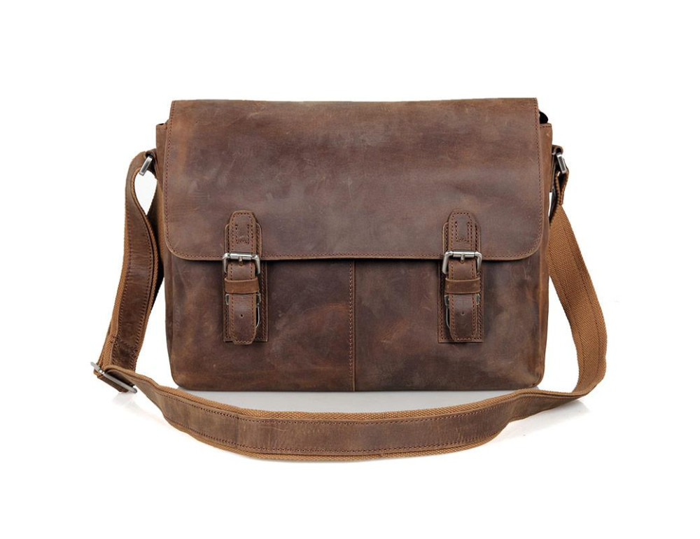 Мессенджер коричневый Tiding Bag 6002LR-2 - Фото № 7