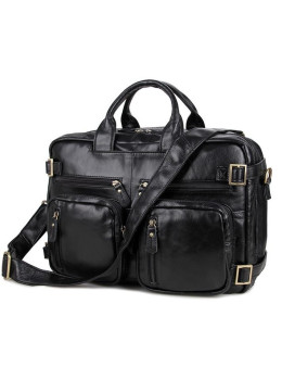 Сумка-рюкзак трансформер мужская кожаная TIDING BAG 7026A