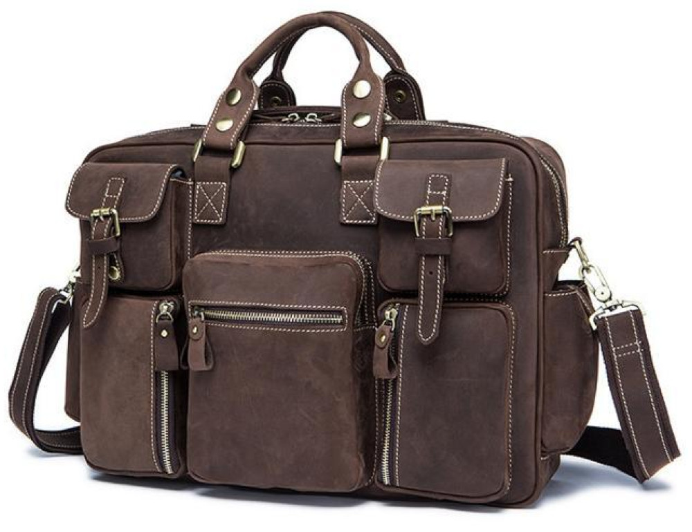 Дорожня шкіряна сумка міцна тревел біг коричнева Tiding Bag 7028B - Фотографія № 1 Дорожня шкіряна сумка міцна тревел біг коричнева Tiding Bag 7028B - Фотографія № 1