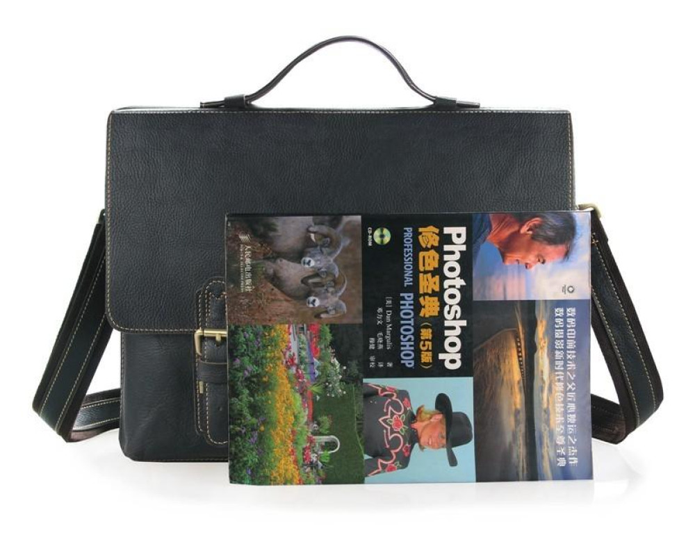 Мужской кожаный портфель для ноутбука TIDING BAG 7090A - Фото № 2