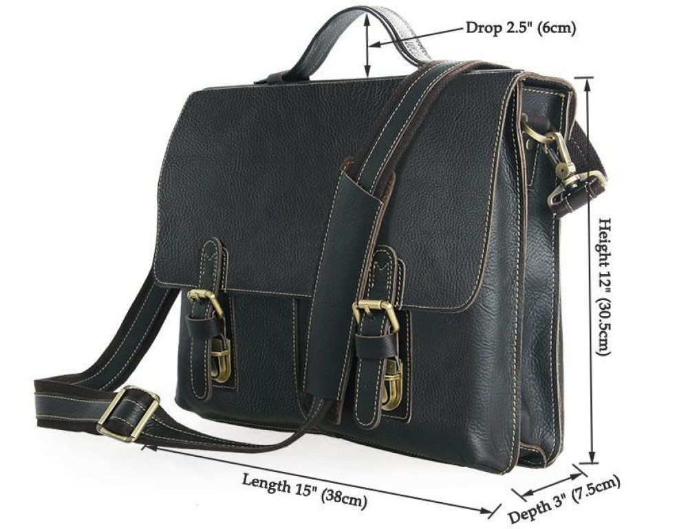Мужской кожаный портфель для ноутбука TIDING BAG 7090A - Фото № 5