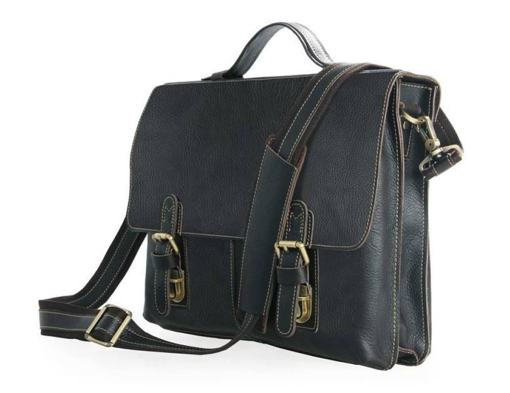 Мужской кожаный портфель для ноутбука TIDING BAG 7090A - Фото № 8