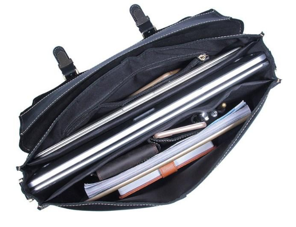 Мужской кожаный портфель для ноутбука TIDING BAG 7090A - Фото № 9