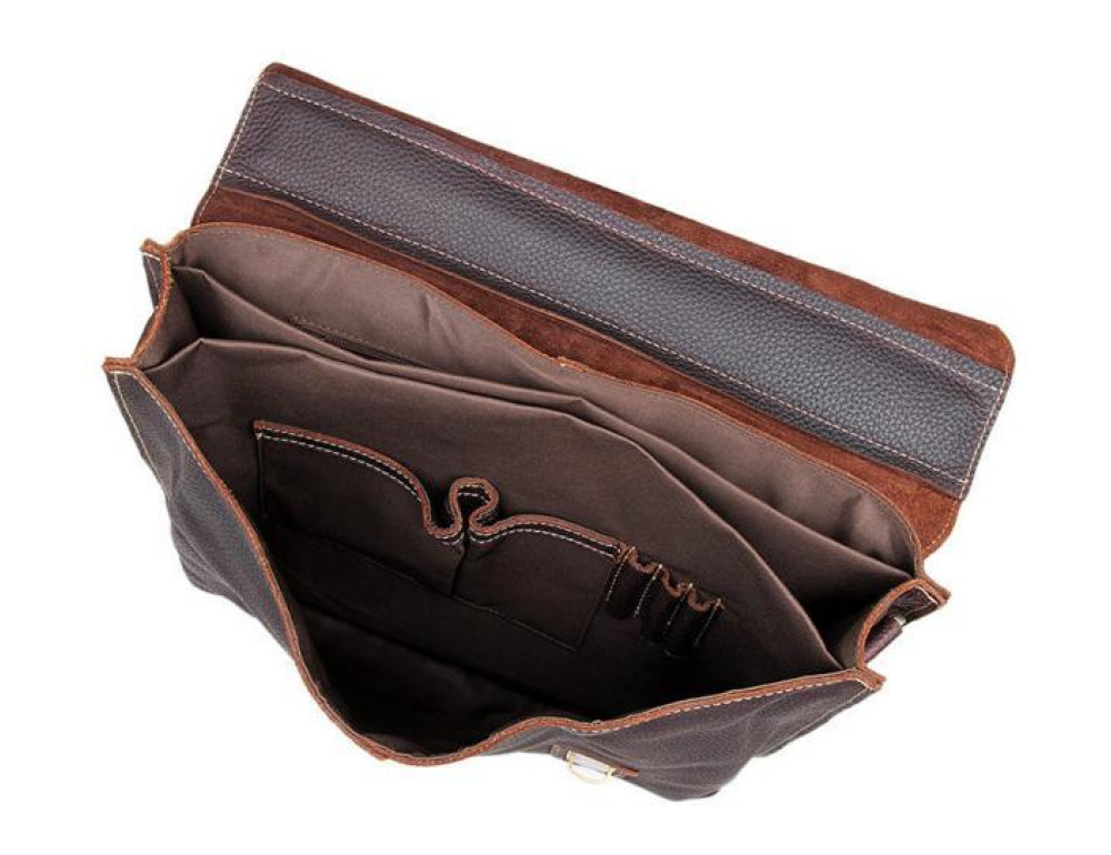 Качественная сумка-портфель мужская кожаная TIDING BAG 7090R - Фото № 3