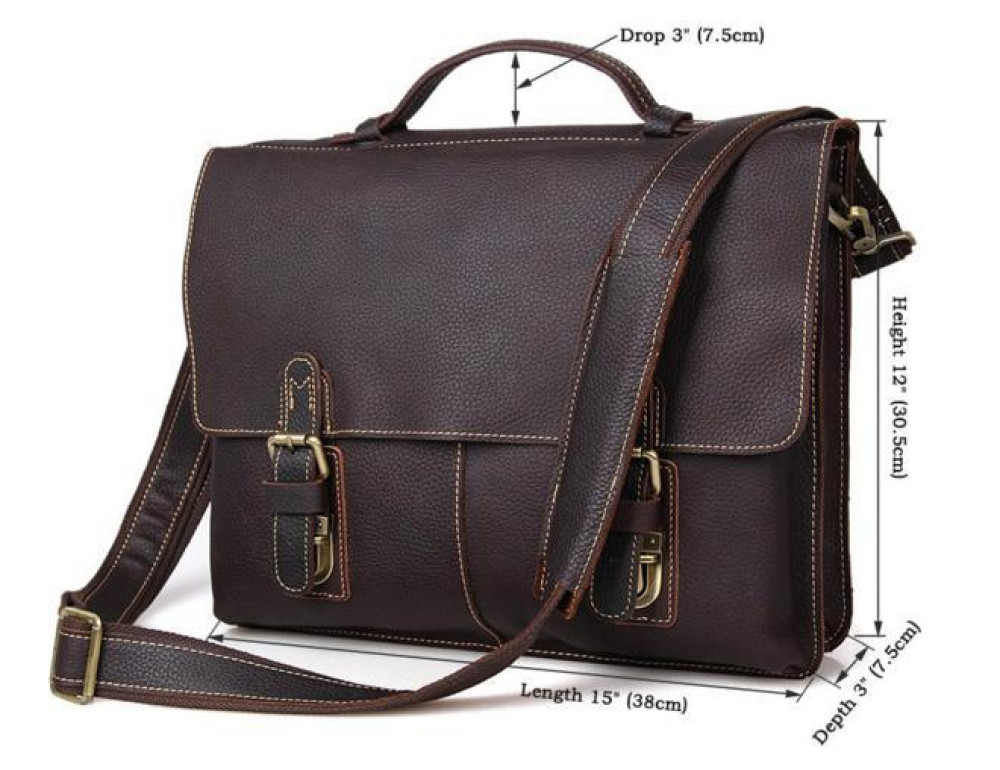Качественная сумка-портфель мужская кожаная TIDING BAG 7090R - Фото № 7