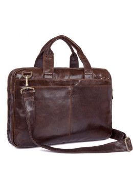 Винтажная мужская кожаная сумка для документов и ноутбука Tiding Bag 7092-3C