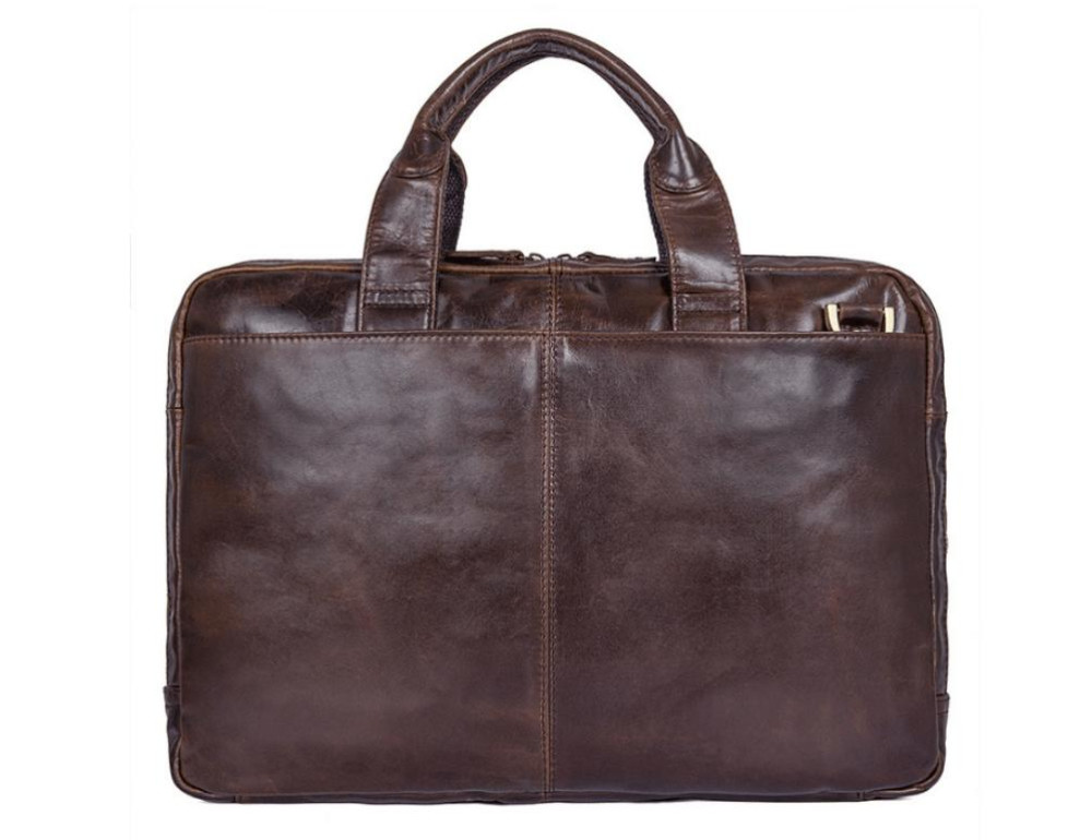 Винтажная мужская кожаная сумка для документов и ноутбука Tiding Bag 7092-3C - Фото № 6